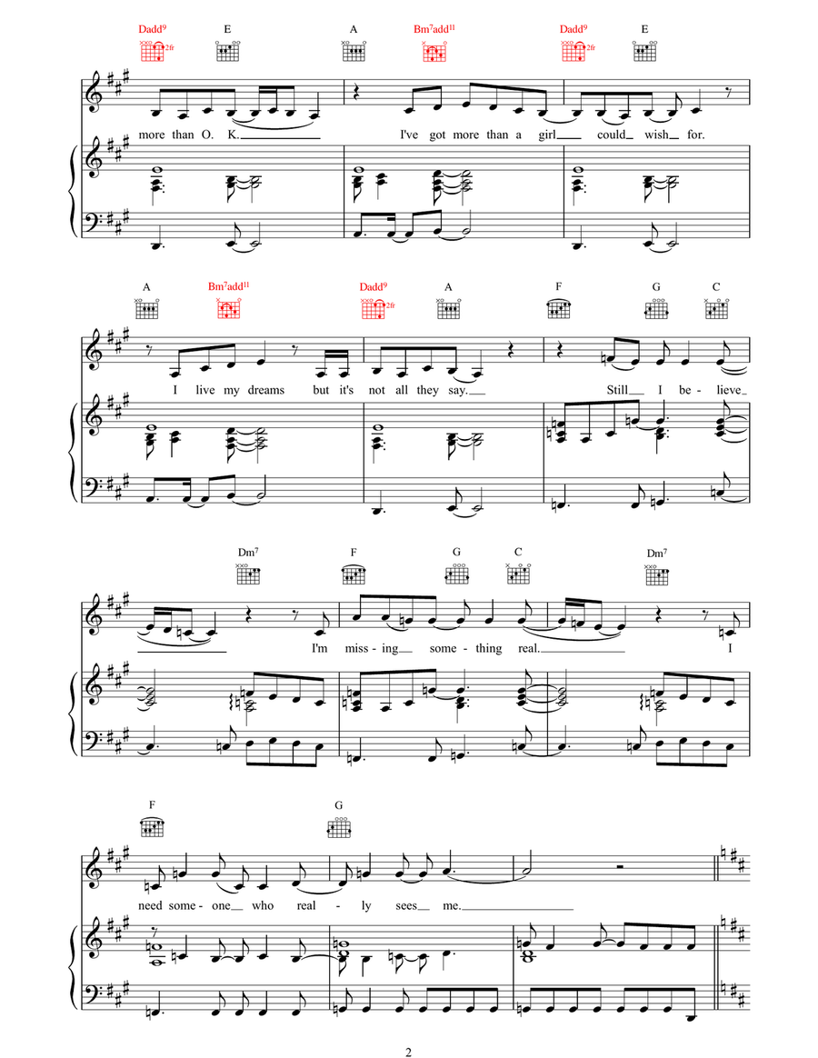 All The Love In The World Piano, Vocal, Guitar scores gallery preview page 2