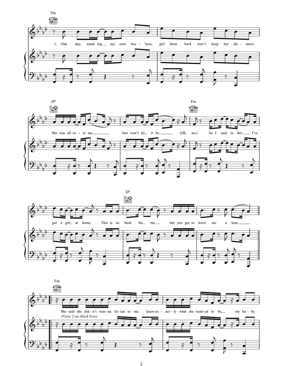 Can't Be Messing 'Round Piano, Vocal, Guitar scores gallery preview page 2