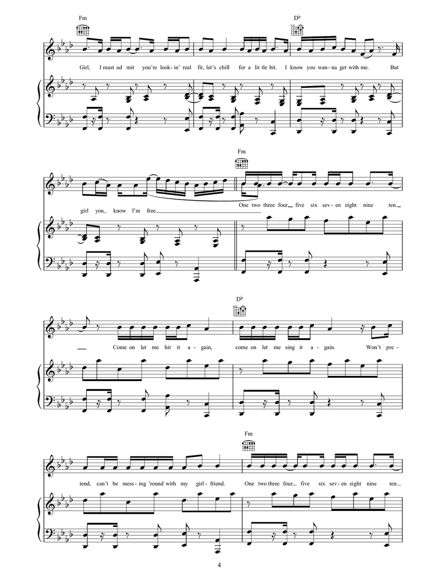 Can't Be Messing 'Round Piano, Vocal, Guitar scores gallery preview page 4