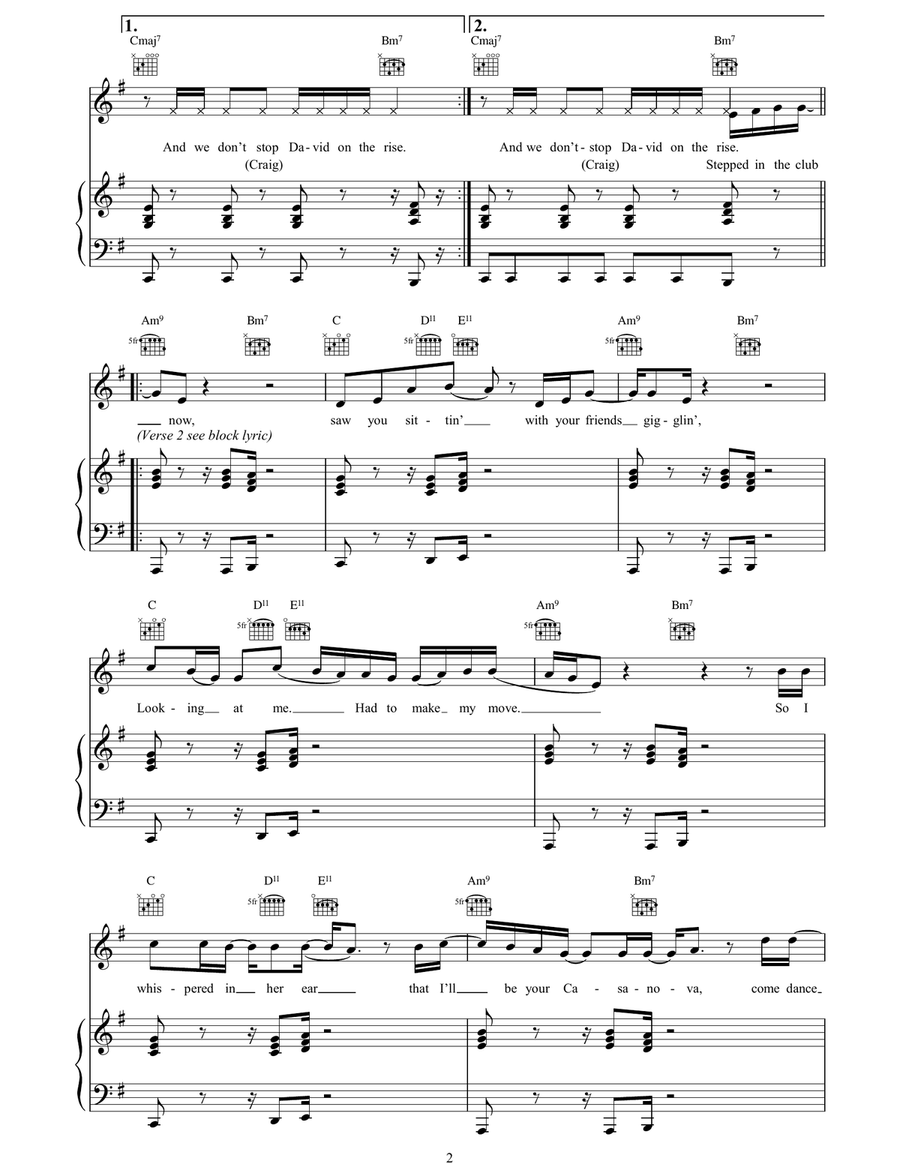 Last Night Last Night Piano, Vocal, Guitar scores gallery preview page 2