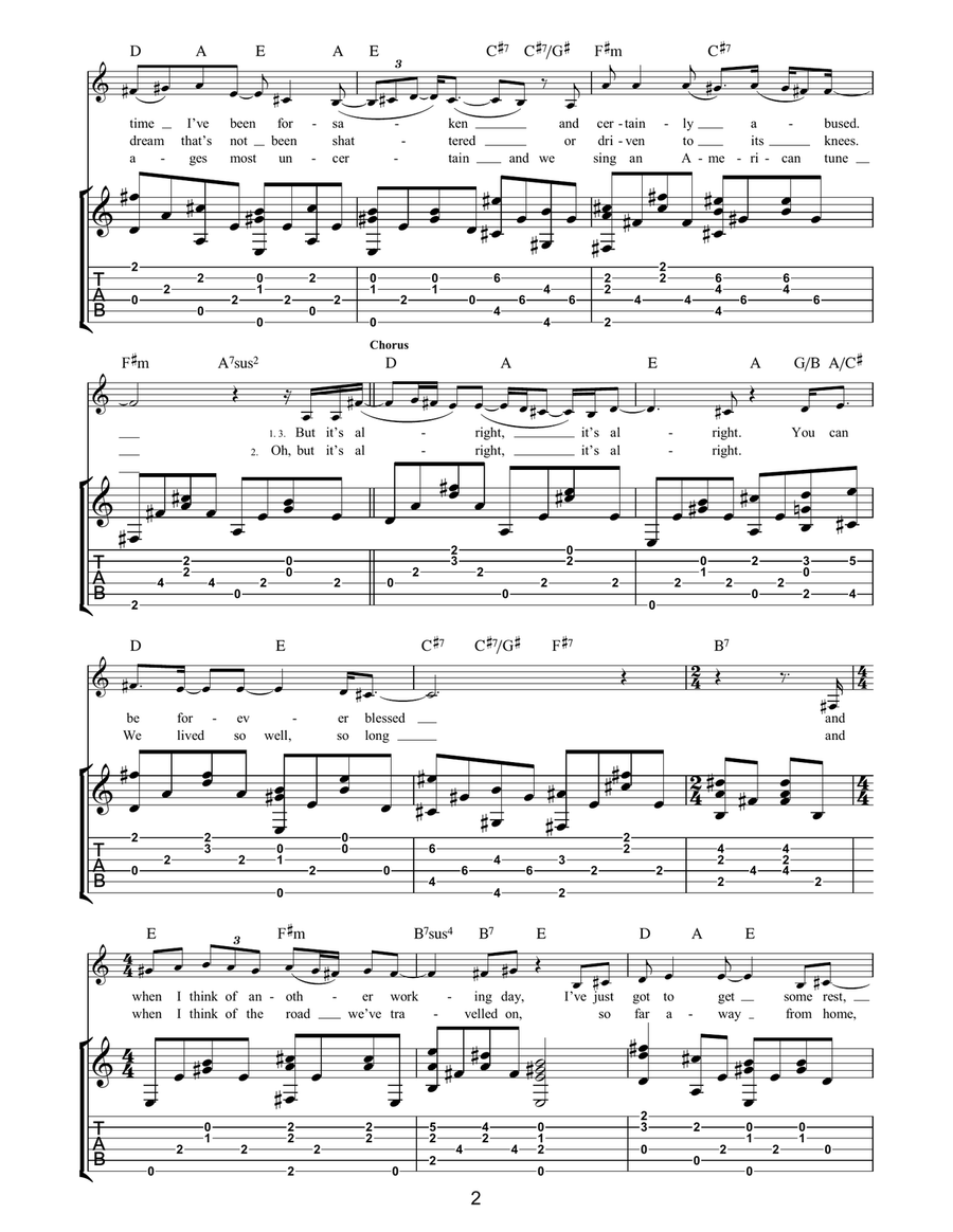 American Tune American Tune Acoustic Guitar scores gallery preview page 2