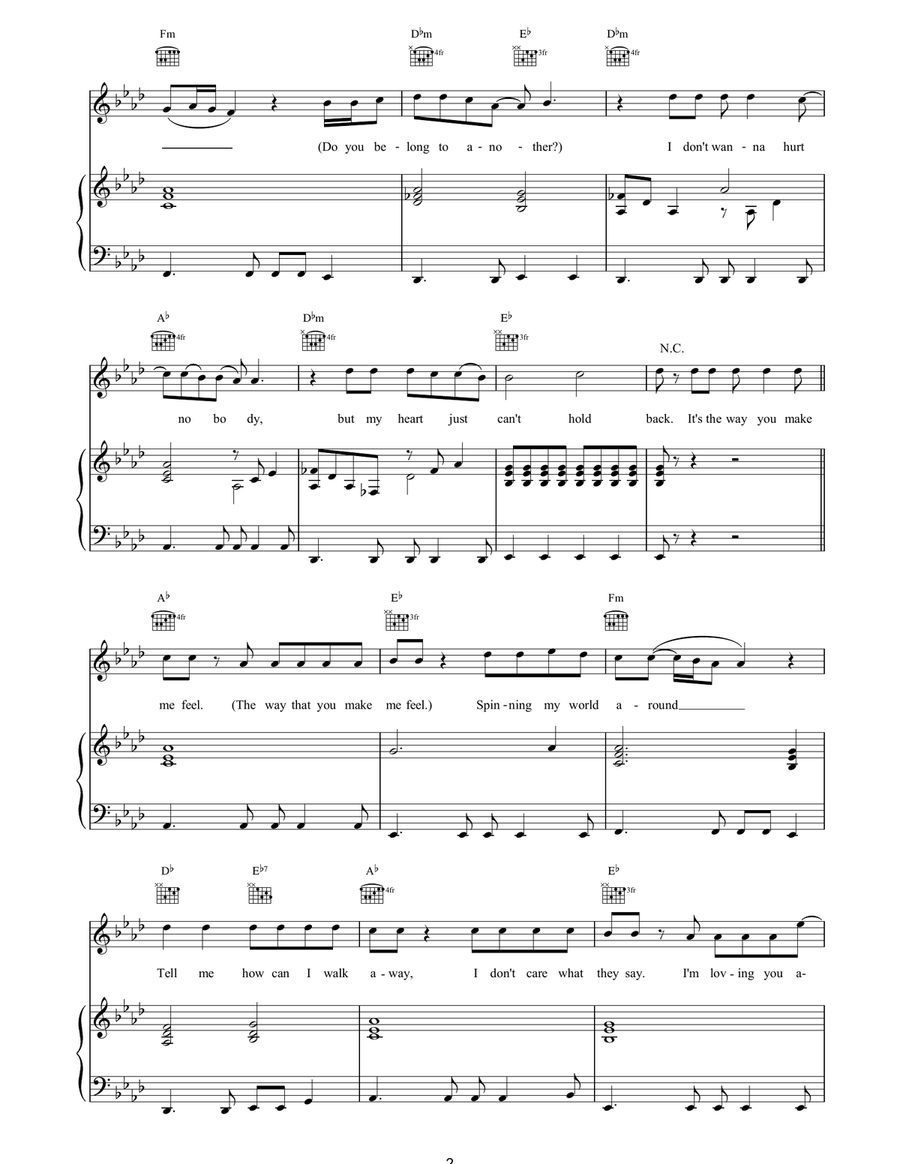 It's The Way You Make Me Feel Piano, Vocal, Guitar scores gallery preview page 2
