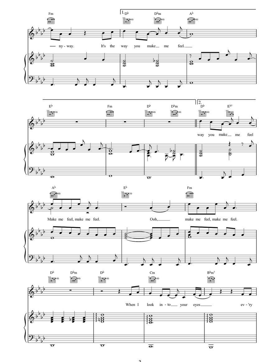 It's The Way You Make Me Feel Piano, Vocal, Guitar scores gallery preview page 3