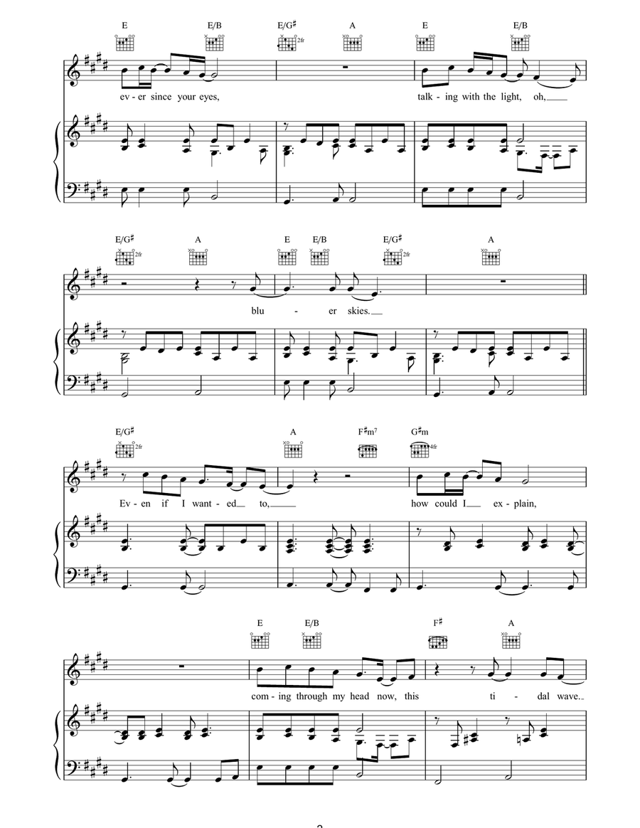 Tidal Wave Tidal Wave Piano, Vocal, Guitar scores gallery preview page 2