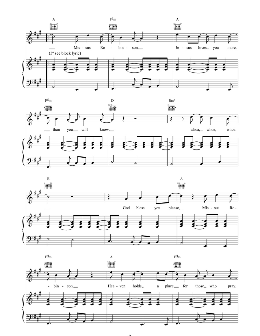 Mrs. Robinson Mrs. Robinson Acoustic Guitar scores gallery preview page 3