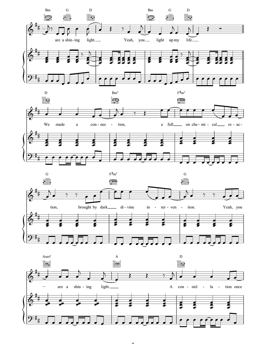 Shining Light Shining Light Piano, Vocal, Guitar scores gallery preview page 3