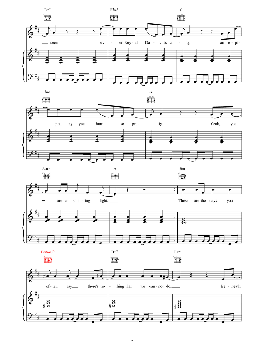 Shining Light Shining Light Piano, Vocal, Guitar scores gallery preview page 4