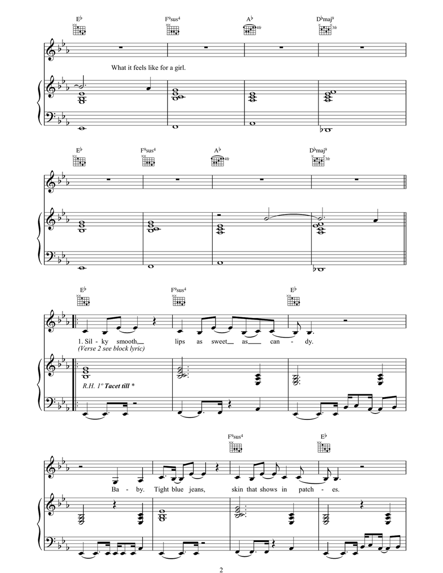 What It Feels Like For A Girl Piano, Vocal, Guitar scores gallery preview page 2