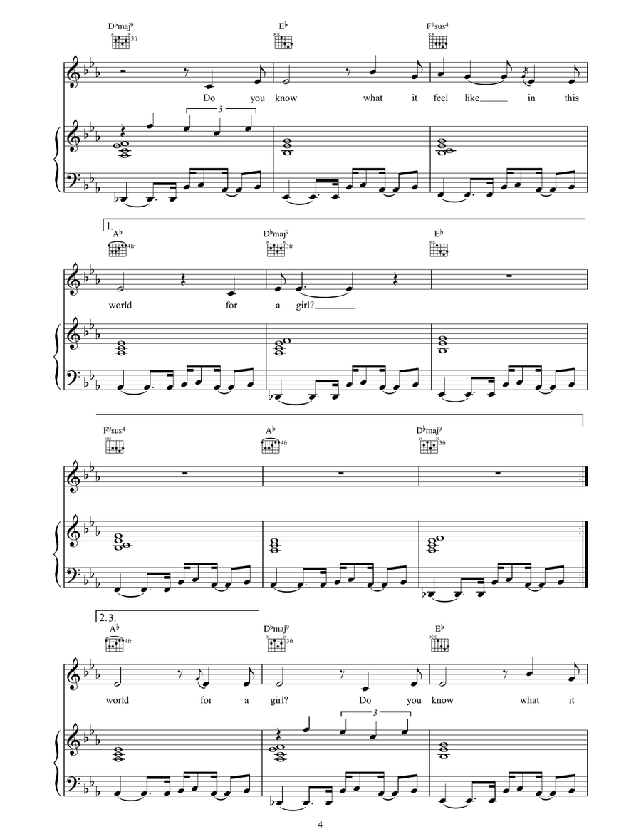 What It Feels Like For A Girl Piano, Vocal, Guitar scores gallery preview page 4