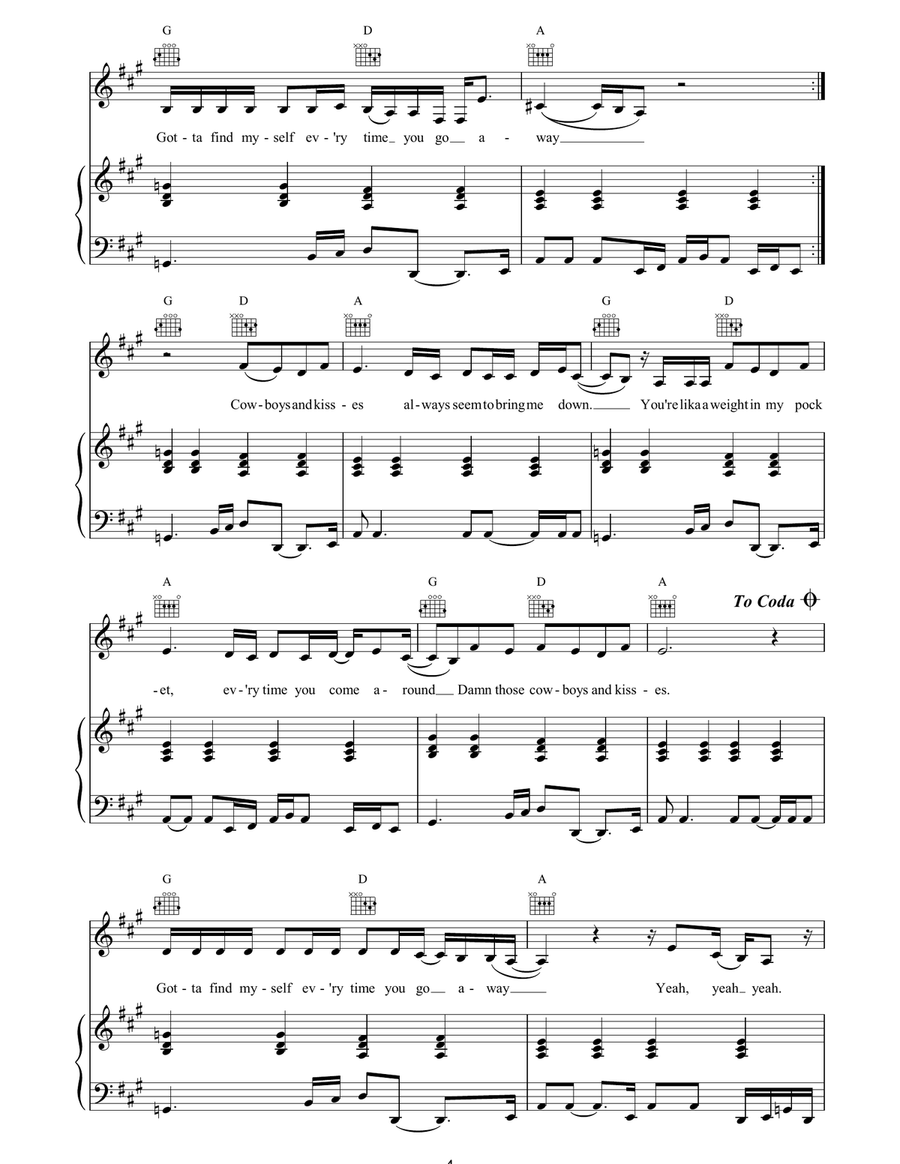 Cowboys & Kisses Cowboys & Kisses Piano, Vocal, Guitar scores gallery preview page 4