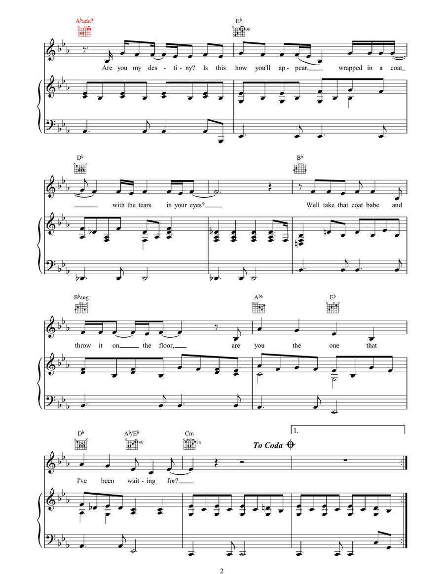 (Are You) The One That I've Been Waiting For? Guitar scores gallery preview page 2