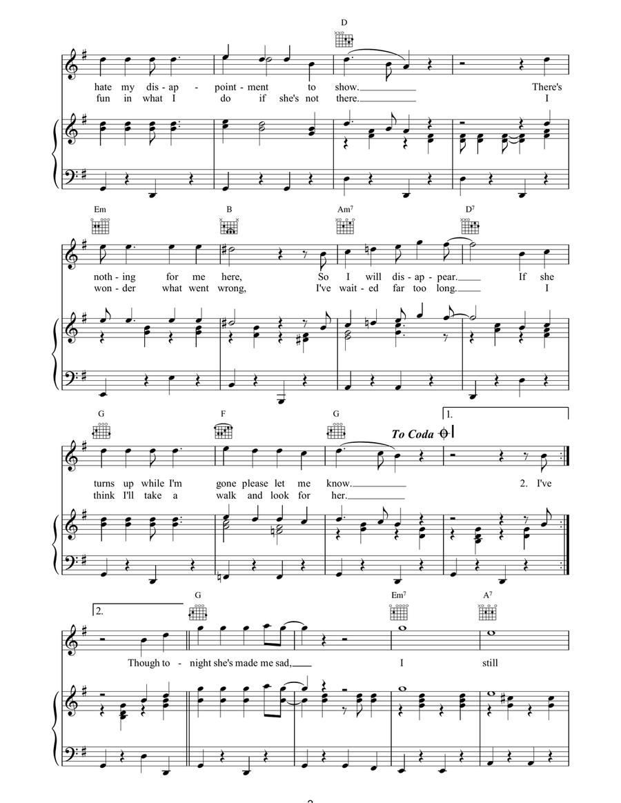 I Don't Want To Spoil The Party Piano, Vocal, Guitar scores gallery preview page 2