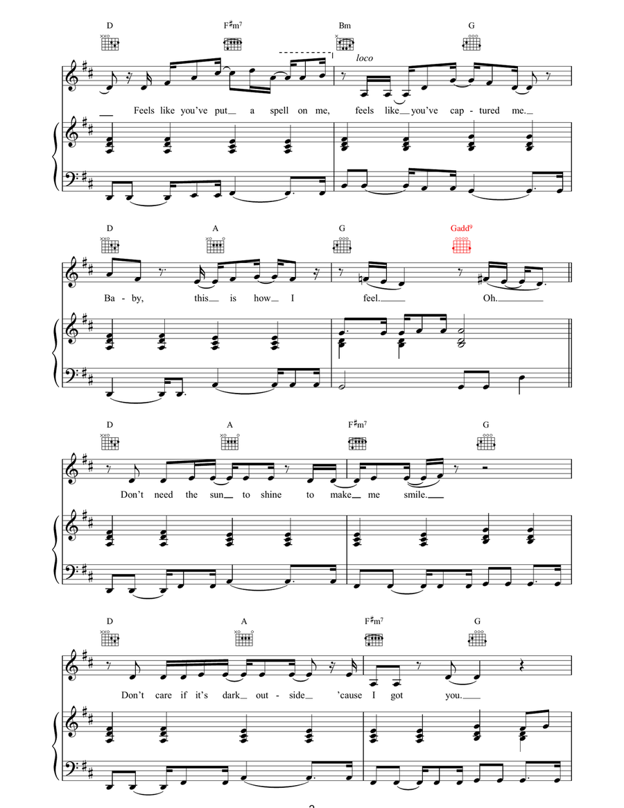Don't Need The Sun To Shine (To Make Me Smile) Piano, Vocal, Guitar scores gallery preview page 2