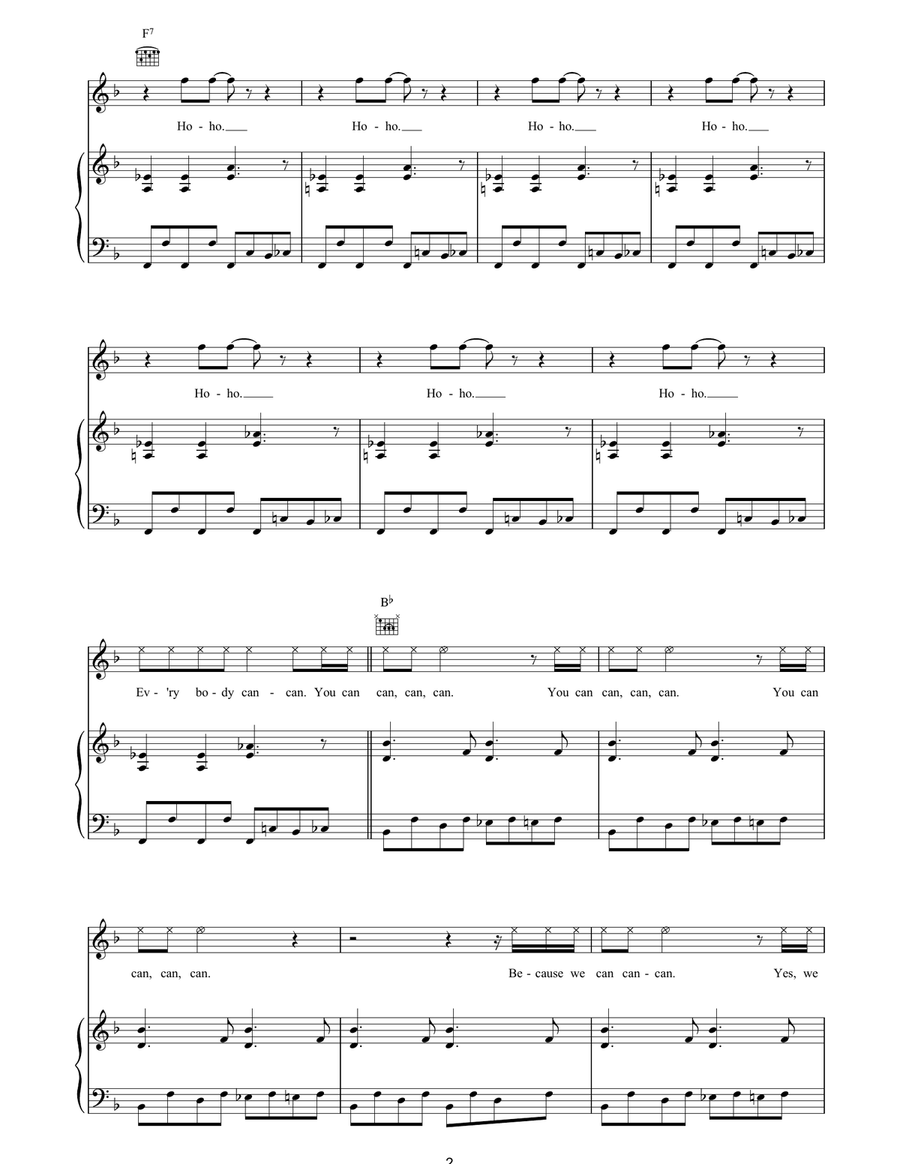 Because We Can (from Moulin Rouge) Piano, Vocal, Guitar scores gallery preview page 2