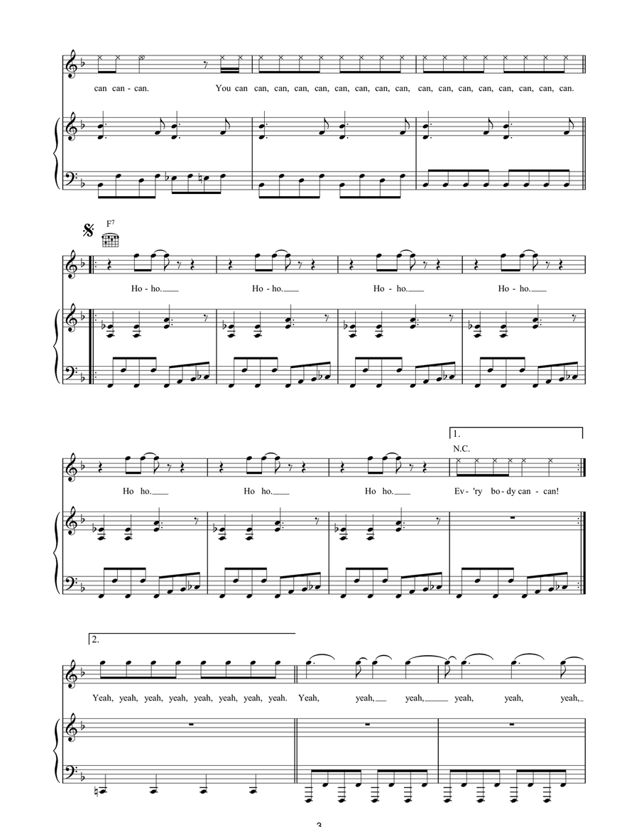 Because We Can (from Moulin Rouge) Piano, Vocal, Guitar scores gallery preview page 3