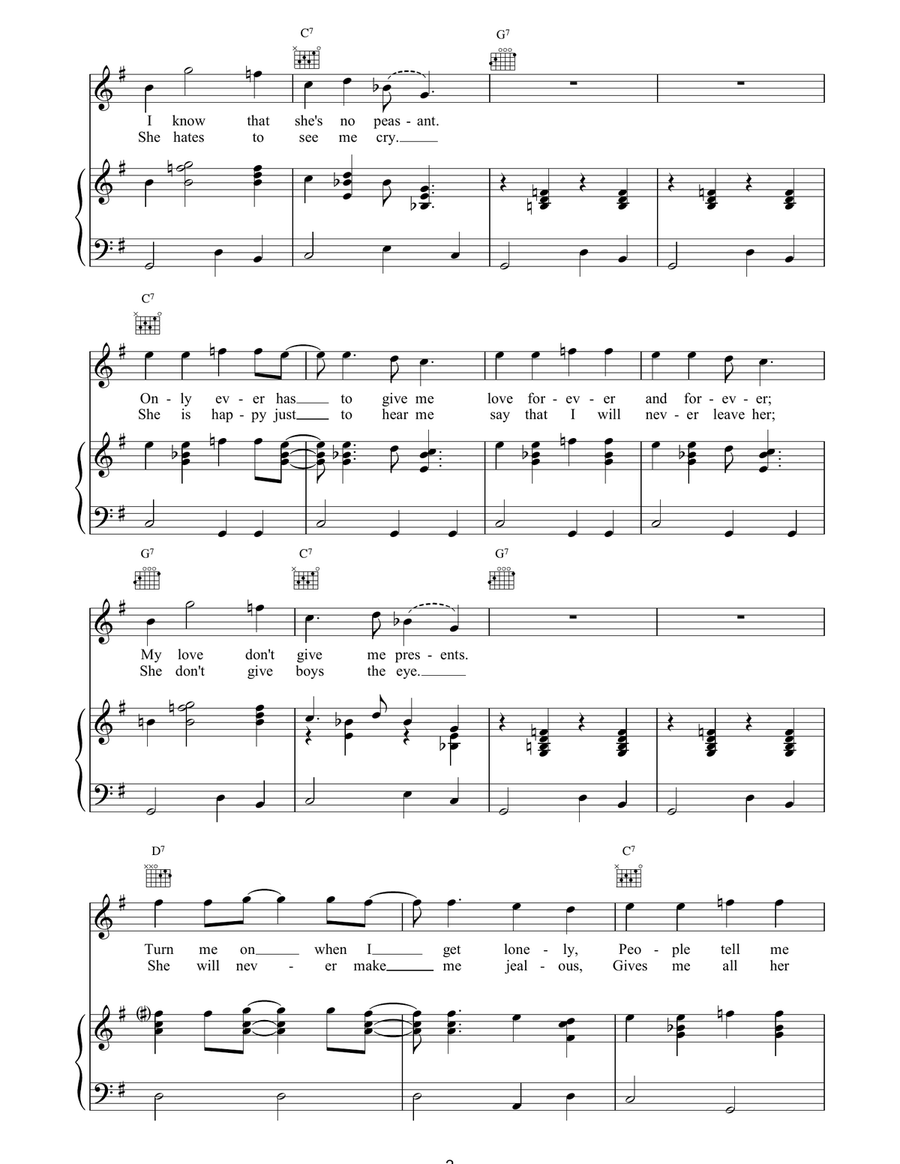 She's A Woman She's A Woman Piano, Vocal, Guitar scores gallery preview page 2