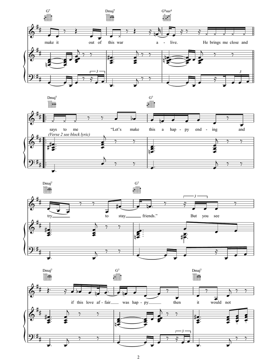 Don't Come Around Don't Come Around Piano, Vocal, Guitar scores gallery preview page 2