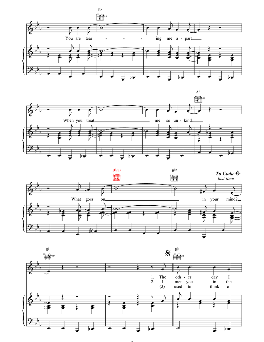 What Goes On? Piano, Vocal, Guitar scores gallery preview page 2
