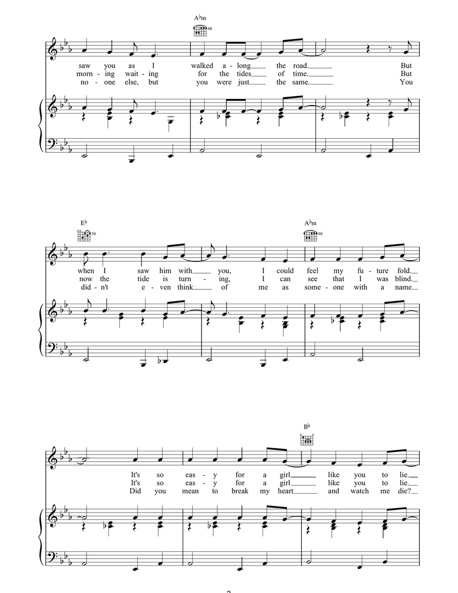 What Goes On? Piano, Vocal, Guitar scores gallery preview page 3
