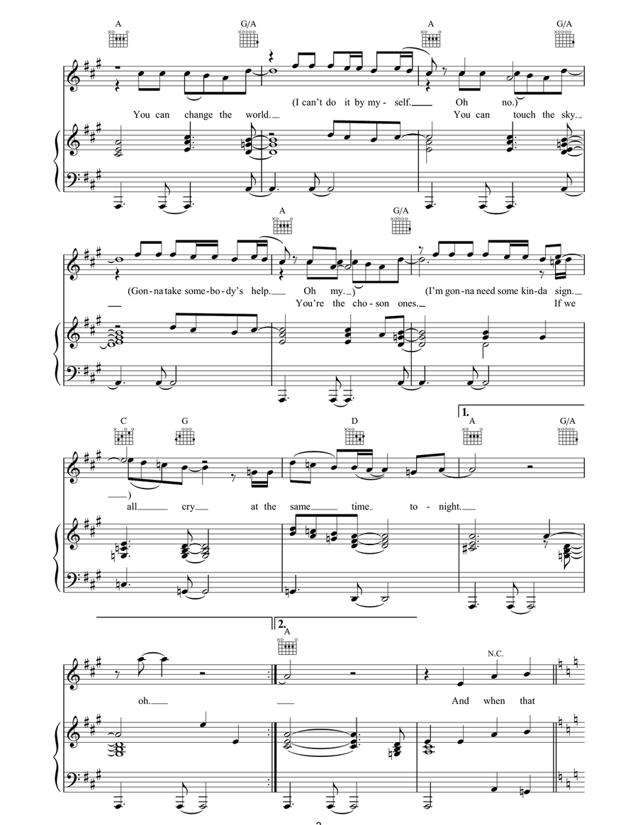Cry Cry Piano, Vocal, Guitar scores gallery preview page 3