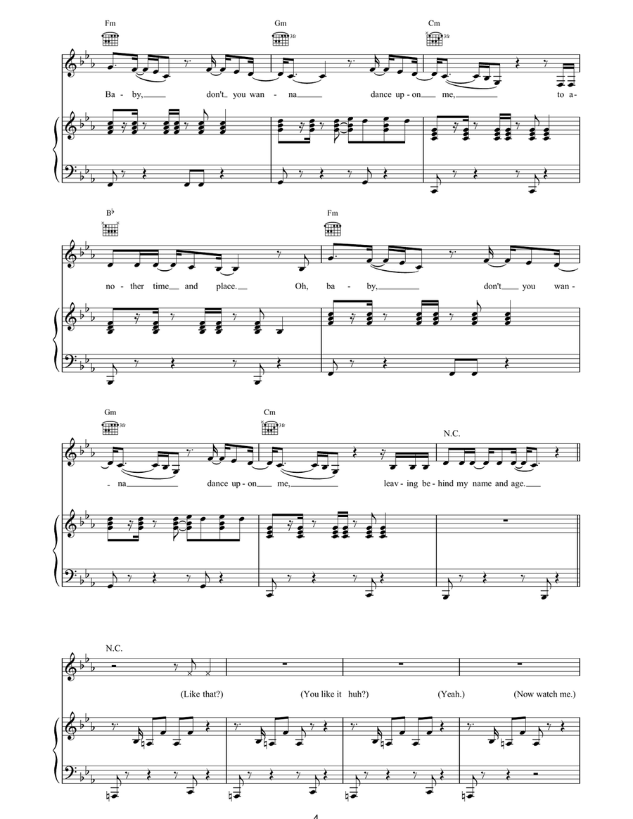 I'm A Slave 4 U I'm A Slave 4 U Piano, Vocal, Guitar scores gallery preview page 4