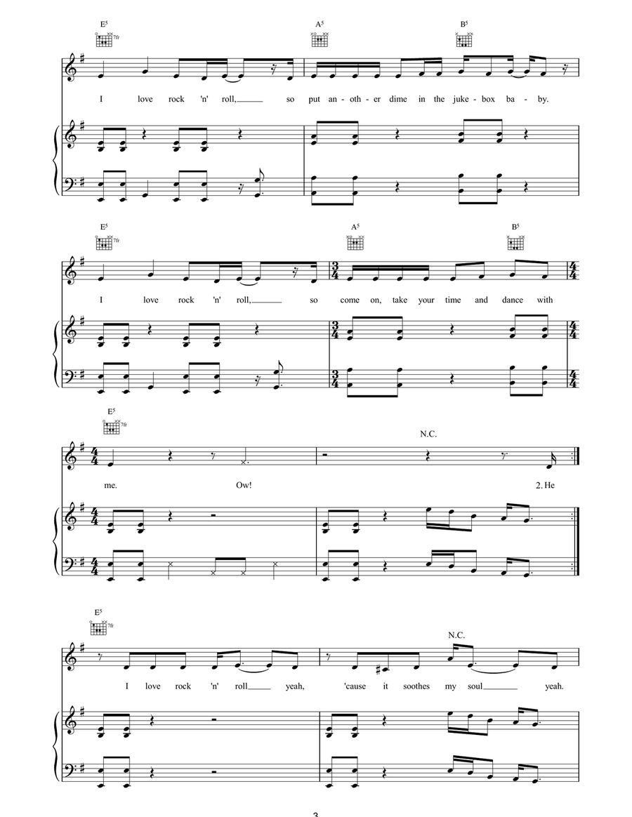 I Love Rock 'n' Roll Acoustic Guitar scores gallery preview page 3