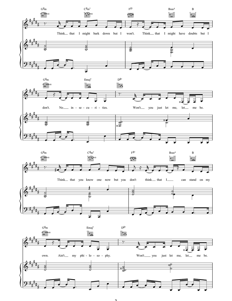 Let Me Be Let Me Be Piano, Vocal, Guitar scores gallery preview page 3