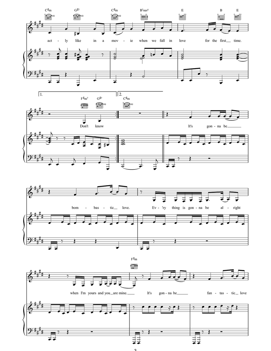 Bombastic Love Bombastic Love Piano, Vocal, Guitar scores gallery preview page 3