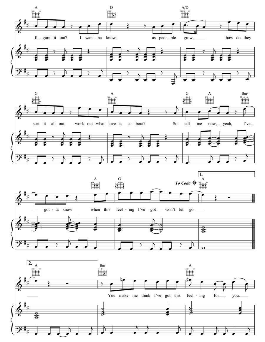 Don't Let Me Go Piano, Vocal, Guitar scores gallery preview page 3
