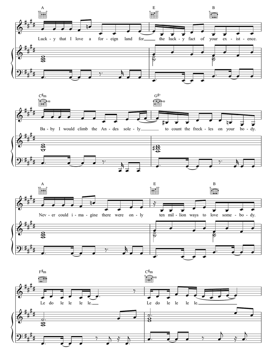 Whenever, Wherever Piano, Vocal, Guitar scores gallery preview page 2