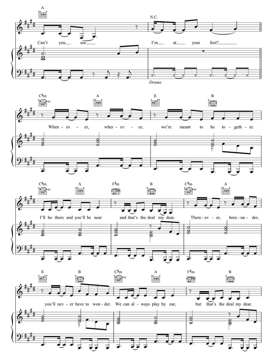 Whenever, Wherever Piano, Vocal, Guitar scores gallery preview page 3