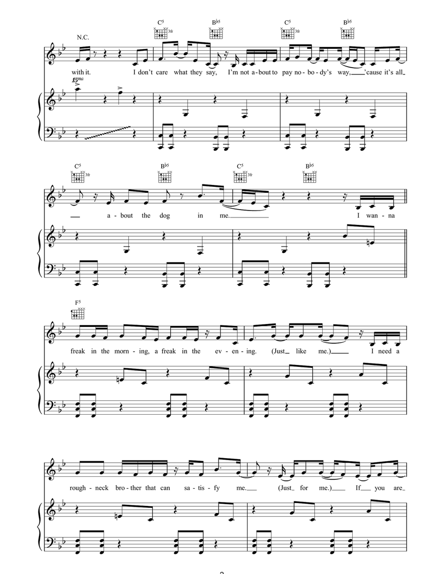 Freak Like Me Freak Like Me Piano, Vocal, Guitar scores gallery preview page 2
