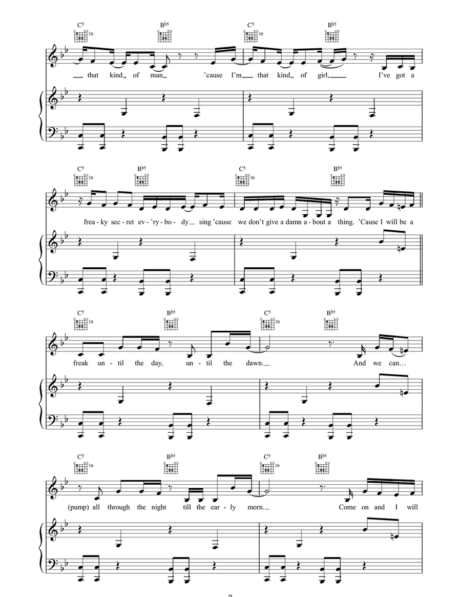 Freak Like Me Freak Like Me Piano, Vocal, Guitar scores gallery preview page 3