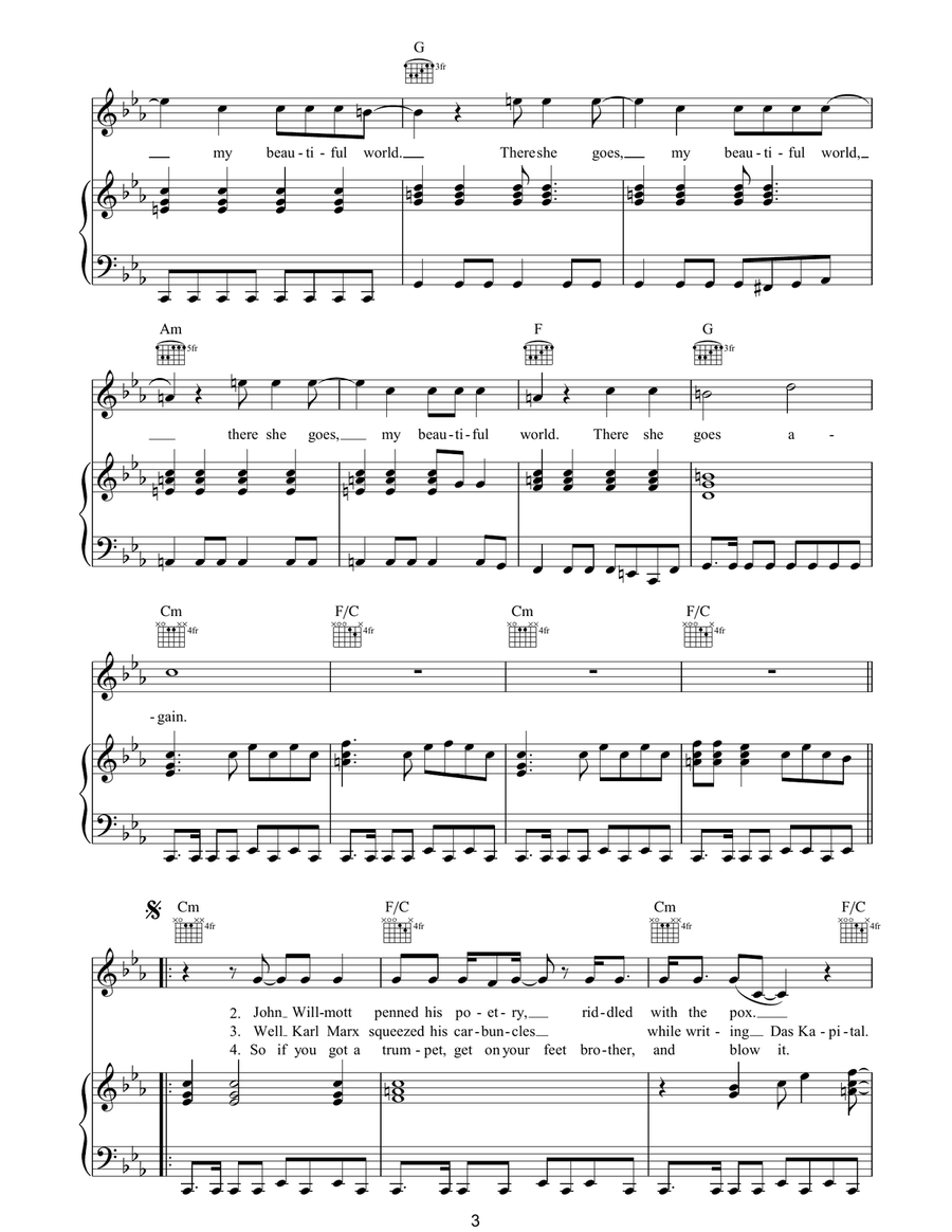 There She Goes (My Beautiful World) Guitar scores gallery preview page 3
