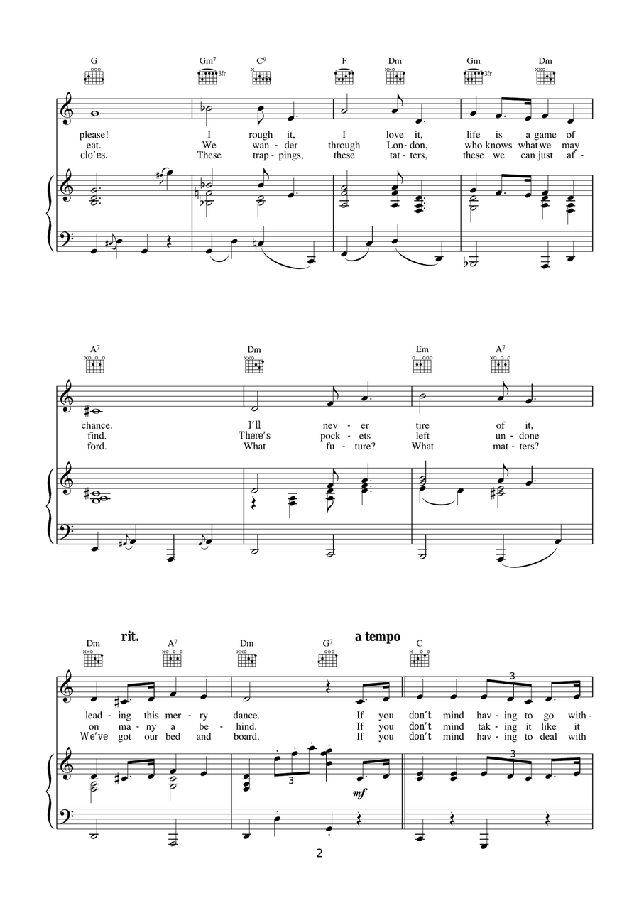 It's A Fine Life (from Oliver!) Guitar scores gallery preview page 2