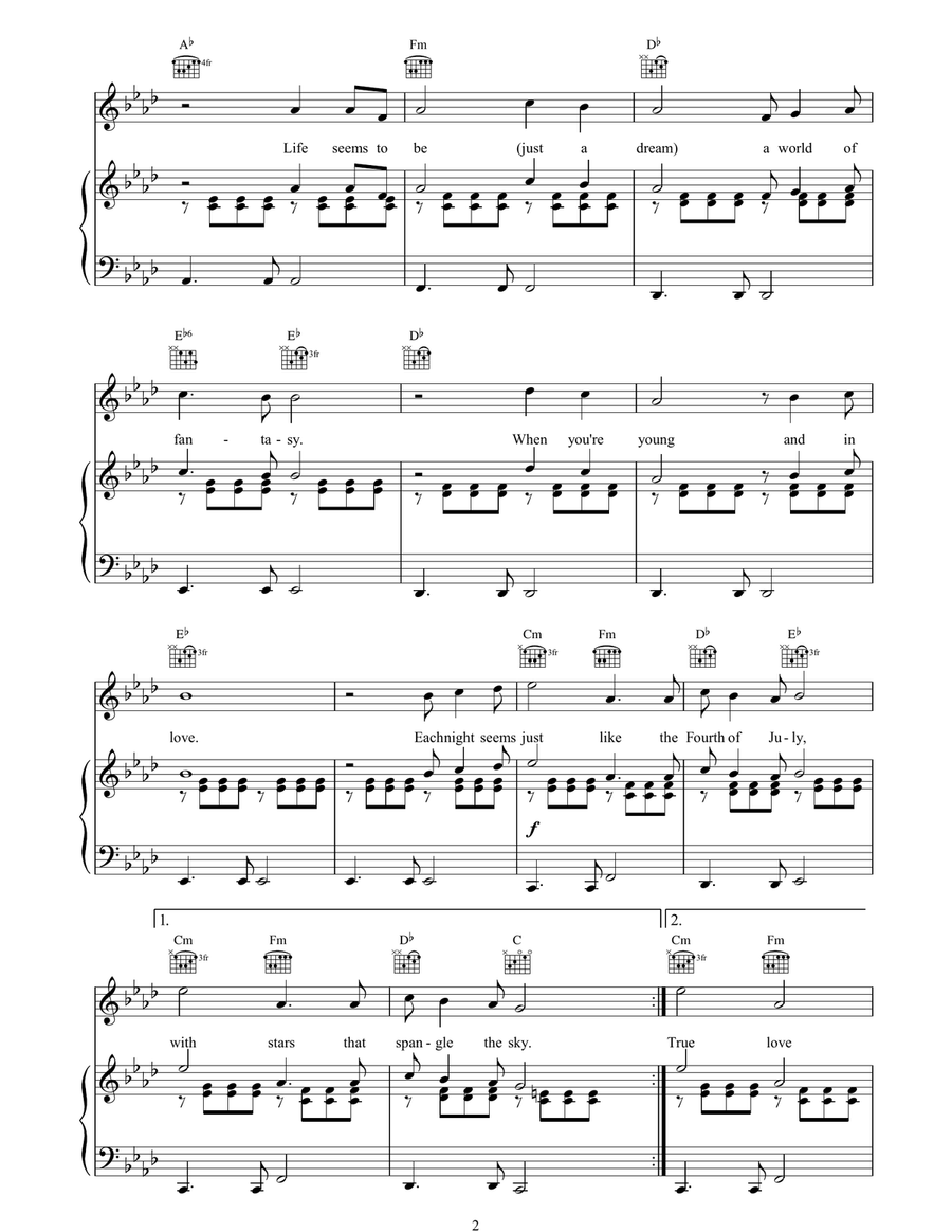 When You're Young And In Love Piano, Vocal, Guitar scores gallery preview page 2