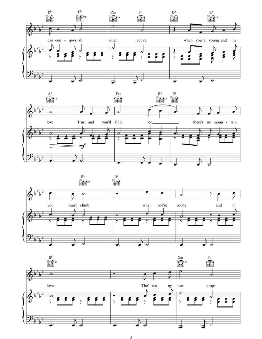 When You're Young And In Love Piano, Vocal, Guitar scores gallery preview page 3