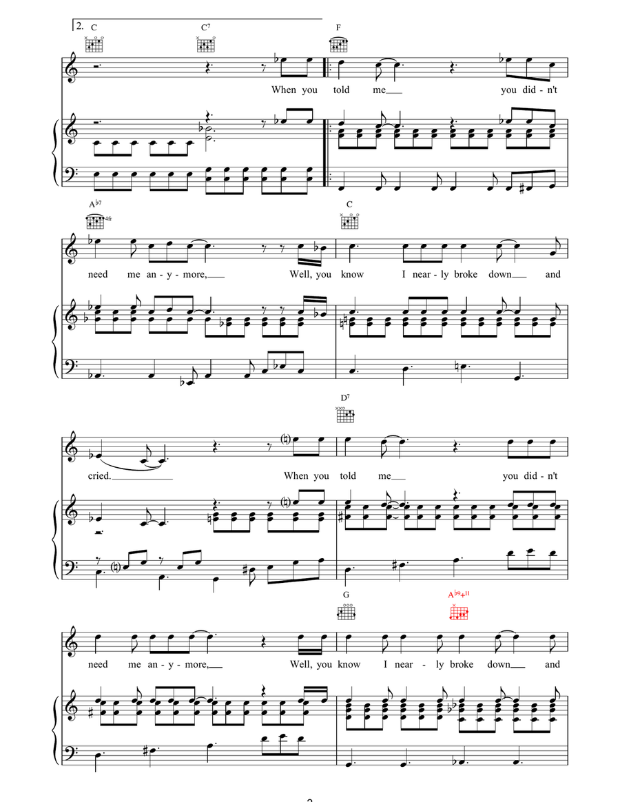 Oh Darling Oh Darling Piano, Vocal, Guitar scores gallery preview page 2