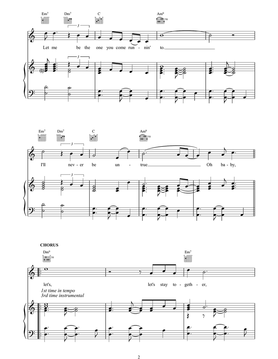 Let's Stay Together Let's Stay Together Piano, Vocal, Guitar scores gallery preview page 2