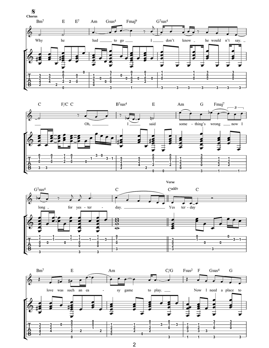 Yesterday Yesterday Acoustic Guitar scores gallery preview page 2