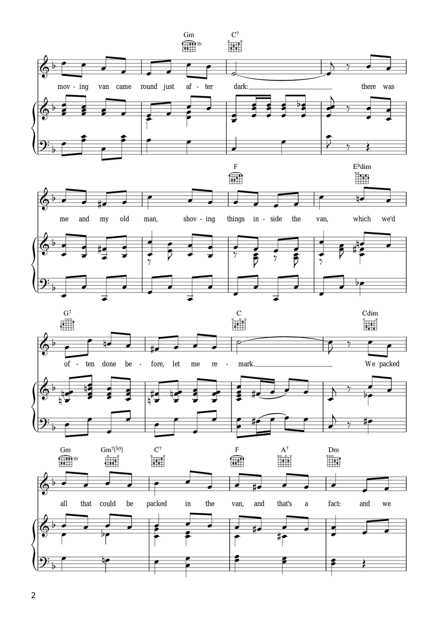 Don't Dilly Dally On The Way Piano, Vocal, Guitar scores gallery preview page 2