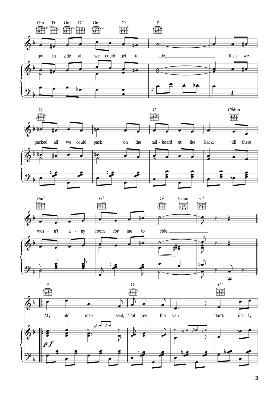 Don't Dilly Dally On The Way Piano, Vocal, Guitar scores gallery preview page 3