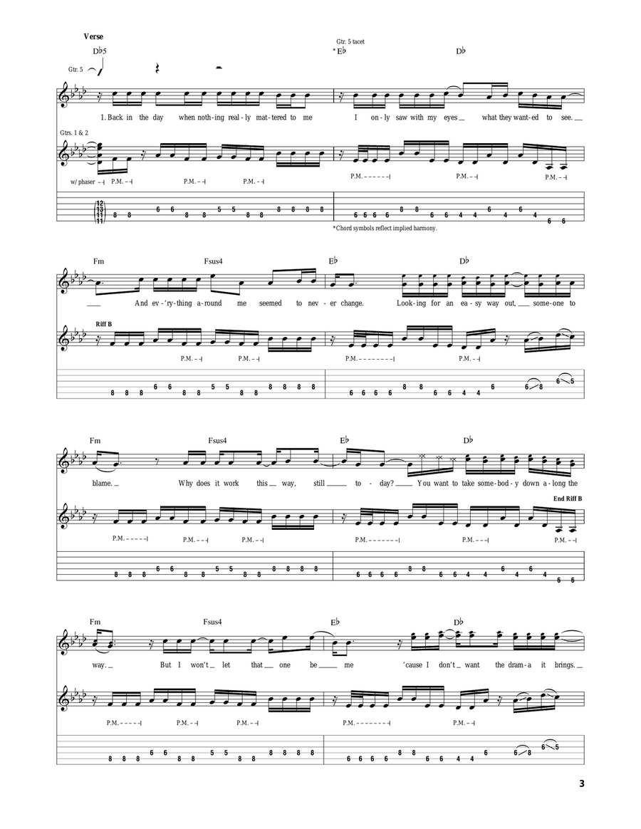 Bring Me Down Bring Me Down Guitar Tablature scores gallery preview page 3