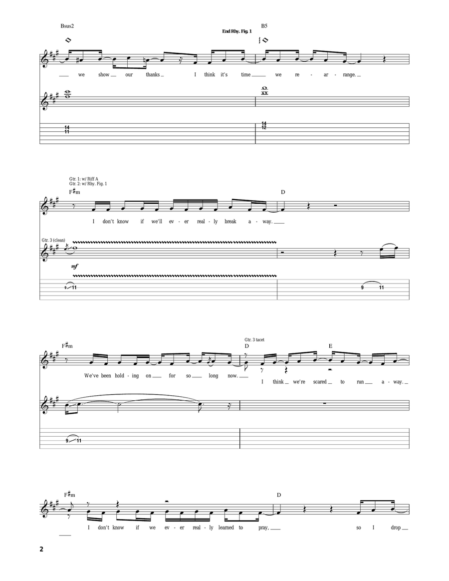 Let It Out Let It Out Guitar Tablature scores gallery preview page 2