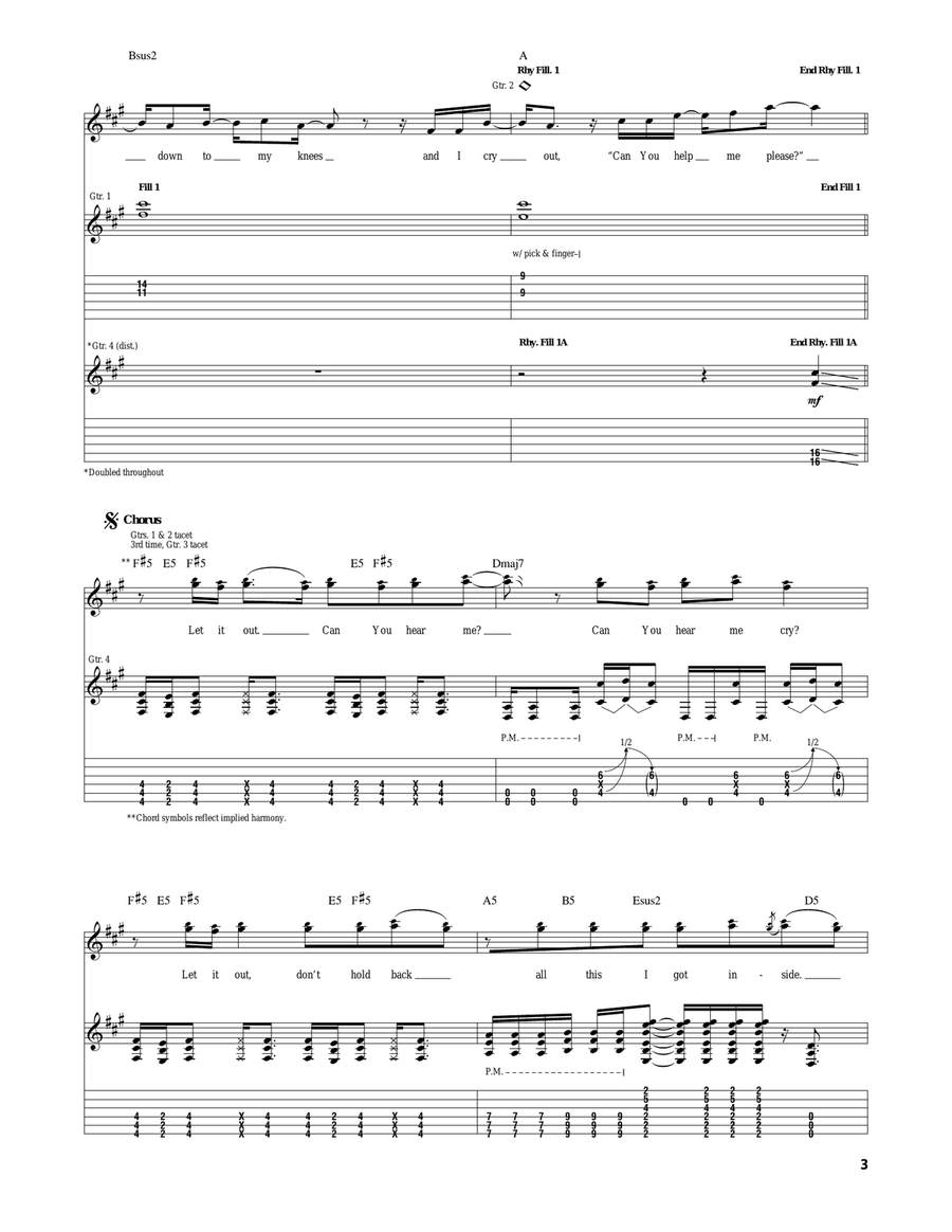 Let It Out Let It Out Guitar Tablature scores gallery preview page 3
