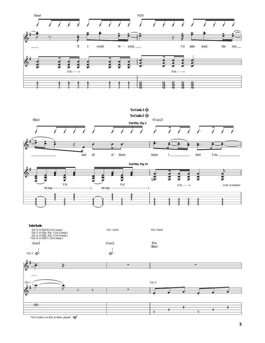 Rewind Rewind Guitar Tablature scores gallery preview page 5