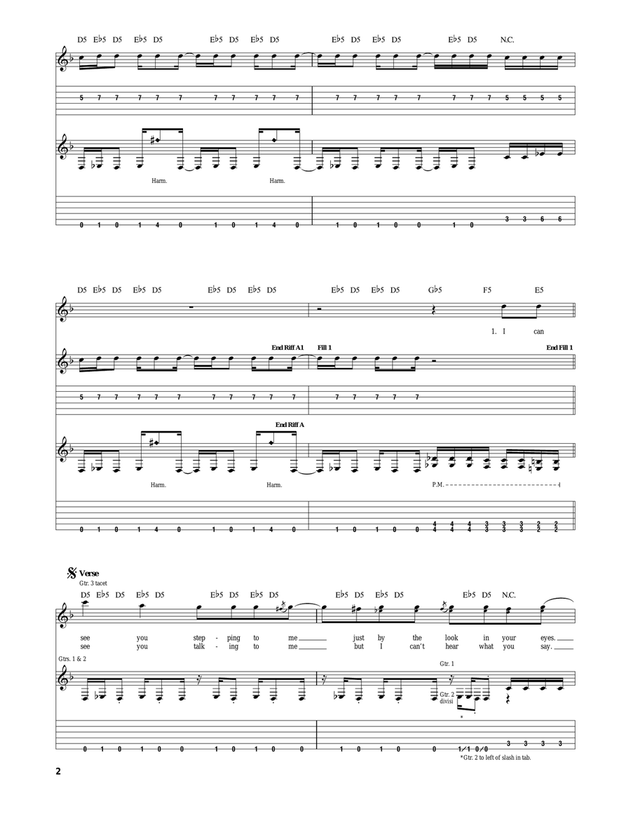 Underneath It All Underneath It All Guitar Tablature scores gallery preview page 2