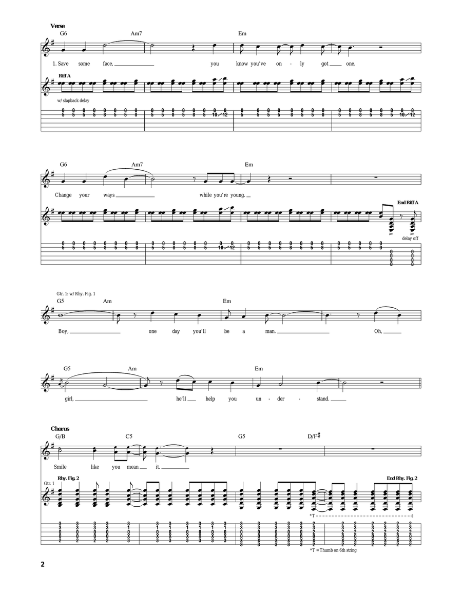 Smile Like You Mean It Smile Like You Mean It Acoustic Guitar scores gallery preview page 2