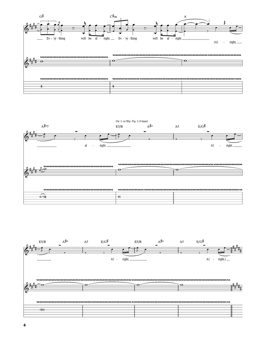 Everything Will Be Alright Acoustic Guitar scores gallery preview page 4