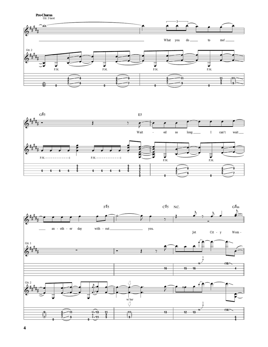 Jet City Woman Jet City Woman Electric Guitar scores gallery preview page 4